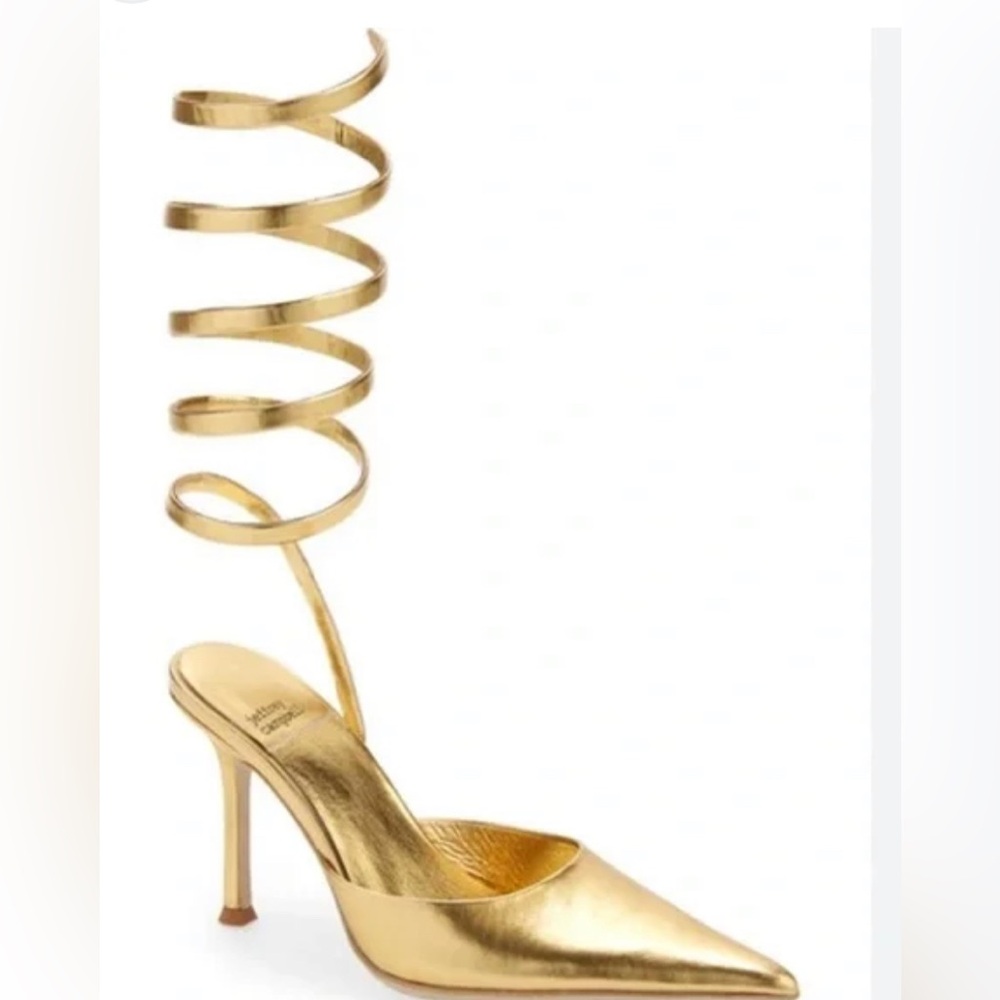 Jeffrey Campbell gold shoes size 6.5